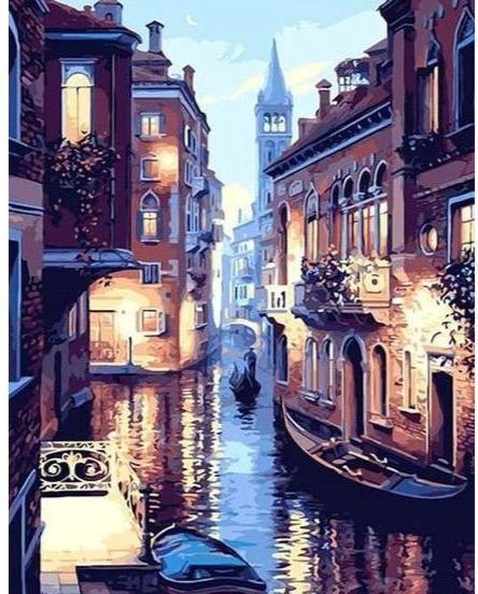 Schilderen op Nummer | Gracht - 40x50cm - Exclusief Lijst (24 kleurtjes)
